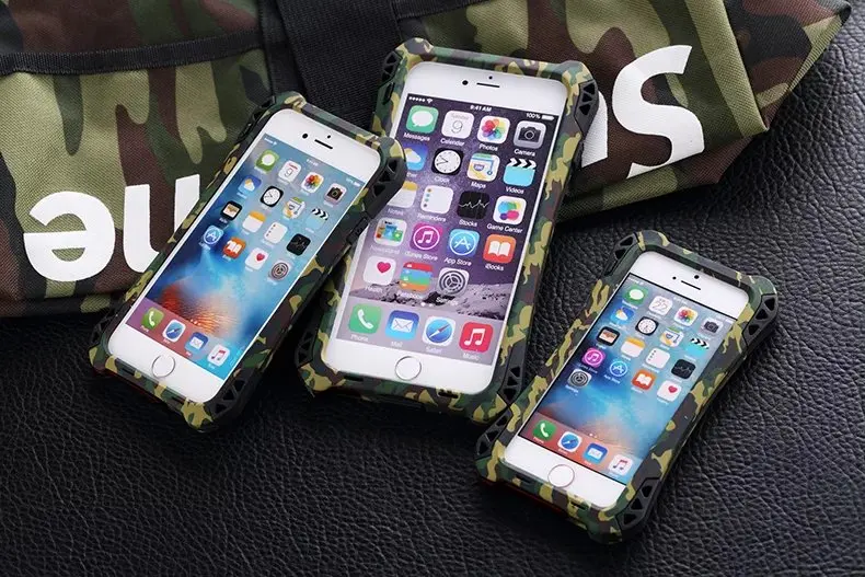 Камуфляжный чехол MBPMATE для iphone X 5c 5S SE 6 6S plus 6Plus 7 8 Plus XS Max металлический алюминиевый защитный водонепроницаемый противоударный мощный чехол