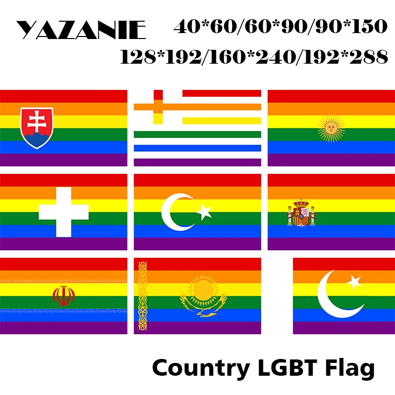Односторонний или двусторонний флаг язани Словакия Греция ЛГБТ гордость Аргентина Турция Радужный Флаг