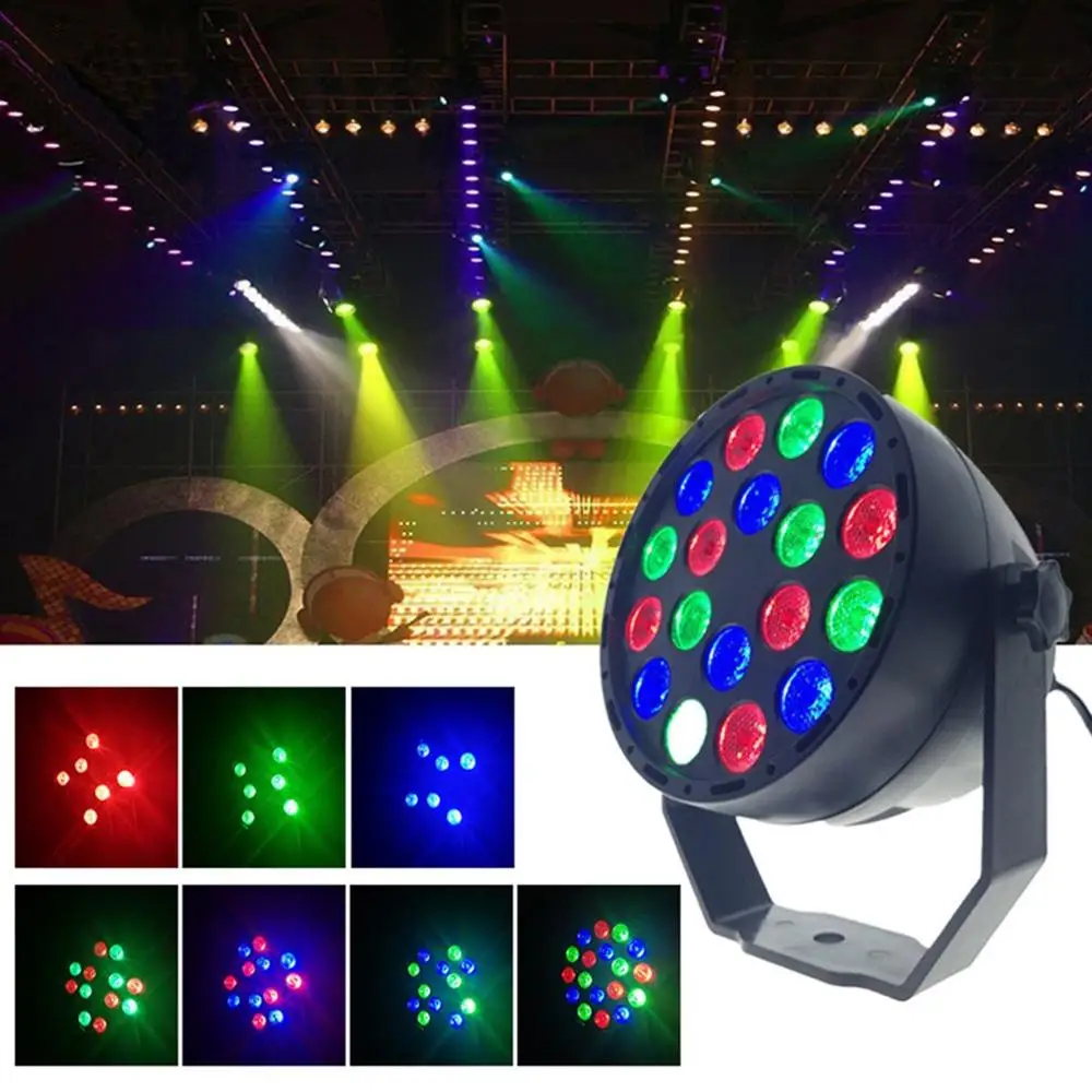 

18W High Power LED Par Lights RGB Stage Lights 7 Modes DMX Controlled Sound Activated Stage Effect Lighting for Party DJ