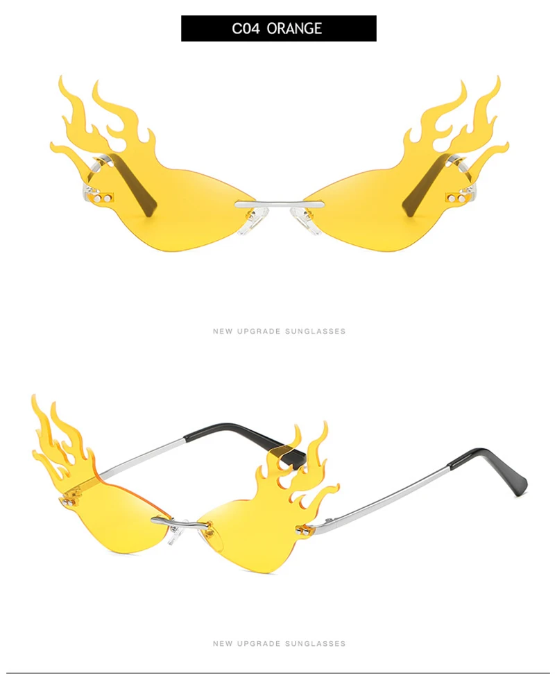 Модные треугольные солнцезащитные очки кошачий глаз, огненные солнцезащитные очки для женщин, негабаритная оправа, личный стиль, крутые