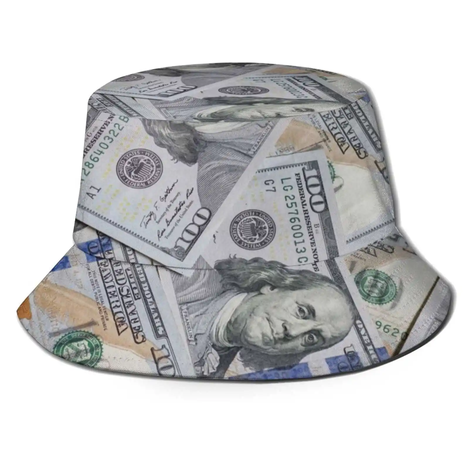 High Rollin' Unisex Fisherman Hats Bucket Hats Money Dollar Bills Hundred The Hundreds Money
