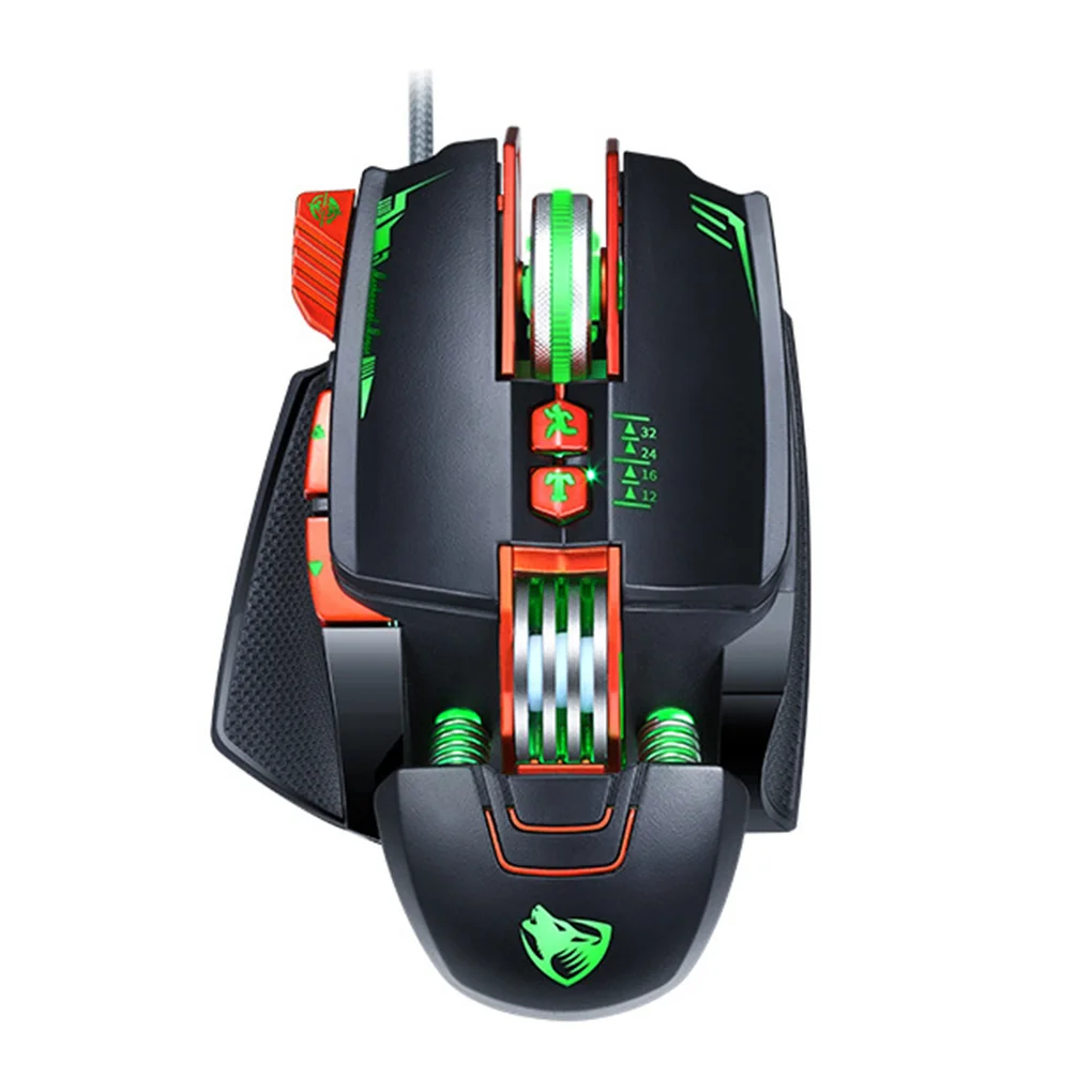 NO.1 V9 USB Проводная программируемая игровая мышь 3200 dpi Регулируемая подсветка 8 кнопок механические Игровые мыши - Цвет: NO.1