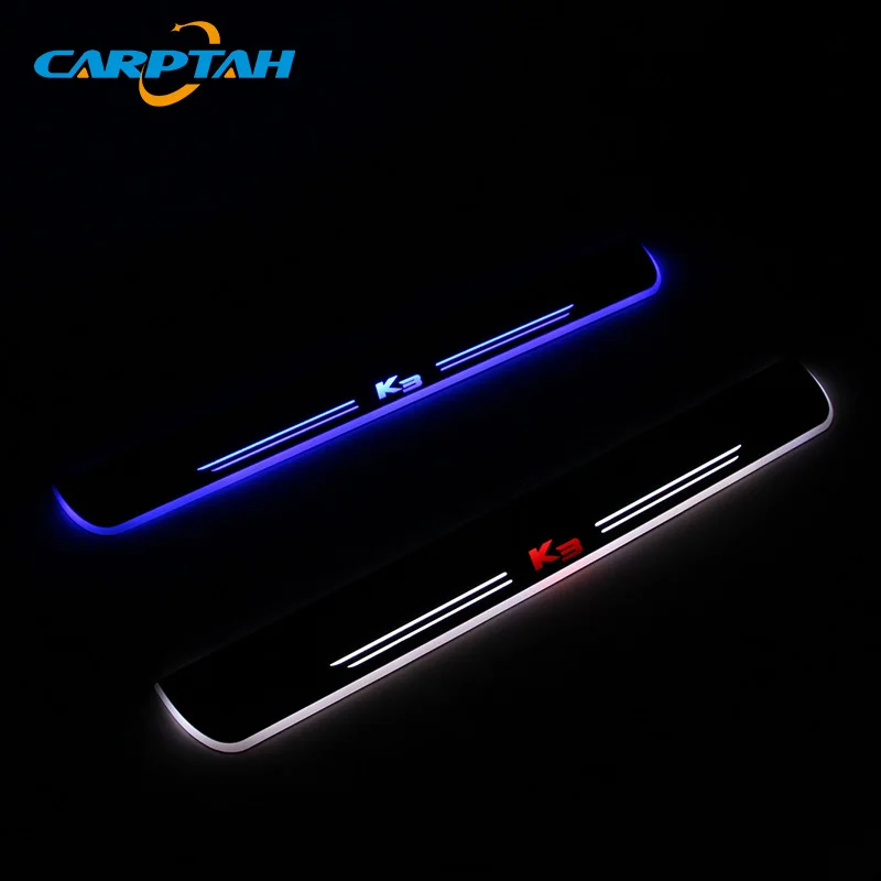 

CARPTAH Trim Pedal Car Exterior Parts LED Door Sill Scuff Plate Pathway Dynamic Streamer light For Kia K3 2013-2016 2017 2018