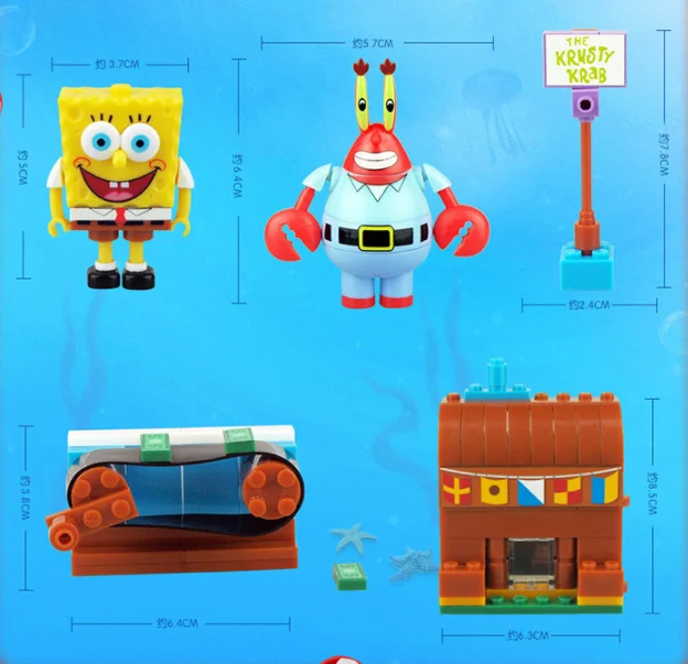 Серия SpongeBobinglys мультфильм Патрик звезда модель строительные блоки Обучающие Фигурки игрушки для детей рождественские подарки