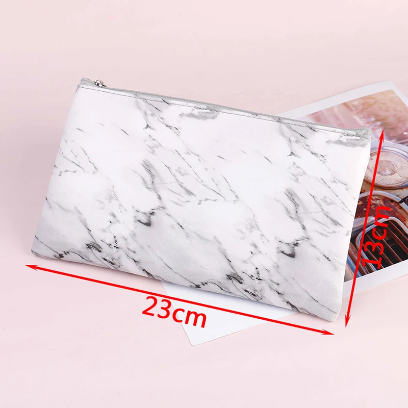 1pc Cosmetic Bag PU Pencil Case Multifunctional Zipper Pencil Bag Makeup Storage Supplies cute Pencil Box School Supplies