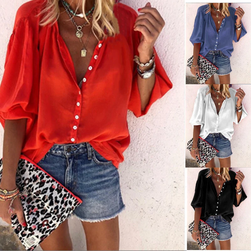 

Sexy Deep V Neck Oversized Chiffon Blouse Women 2019 Spring Autumn Long Sleeve White Shirt Plus Size Streetwear Ladies Top C313