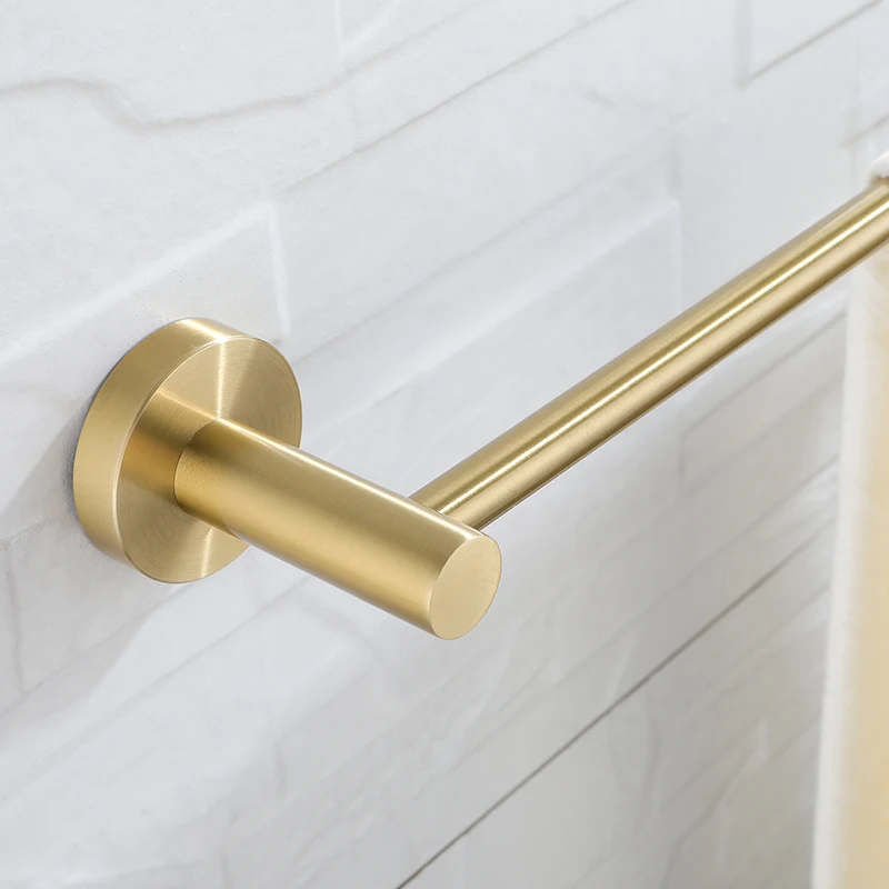 New Brushed Gold Single Towel Bar Vibrant Moderne Towel Shelf Rack 304 Stainless Steel Hanger Holder