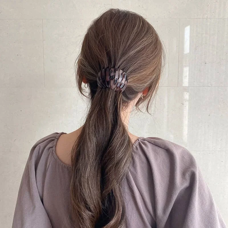 Fashion Women Crystal Hair Claw Horsetail Buckle Clip Bird Nest Expanding Accessories Female Ponytail Headwear