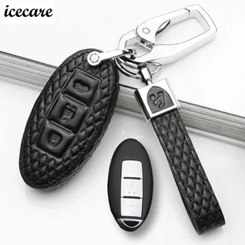 

Genuine Leather Car Key Case For Nissan Altima Maxima Infiniti EX FX G37 Q60 QX50 QX70 Smart Keyless Entry Remote Fob Cover