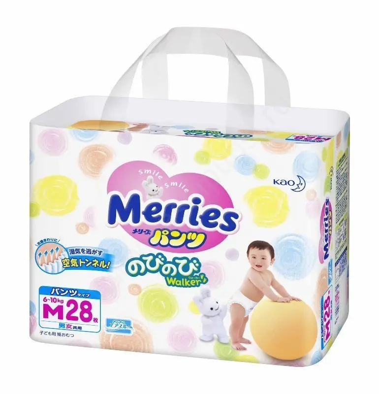 Японские трусики-подгузники Merries (Мерриес) M 6-10 кг. 28 шт | Мать и ребенок