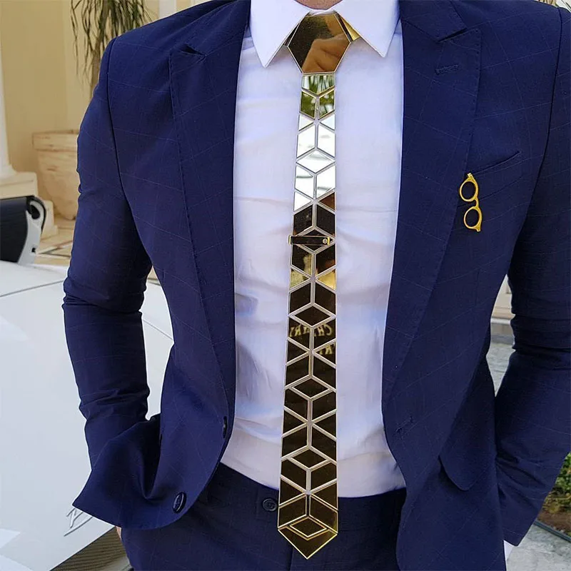 Bling Blue Neckties Floral Pattern 