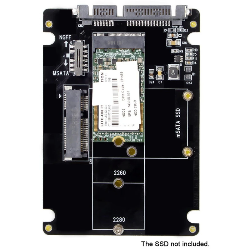 Горячий комбо M.2 Ngff B-Key& Msata Ssd To Sata 3,0 адаптер конвертер чехол Корпус с переключателем