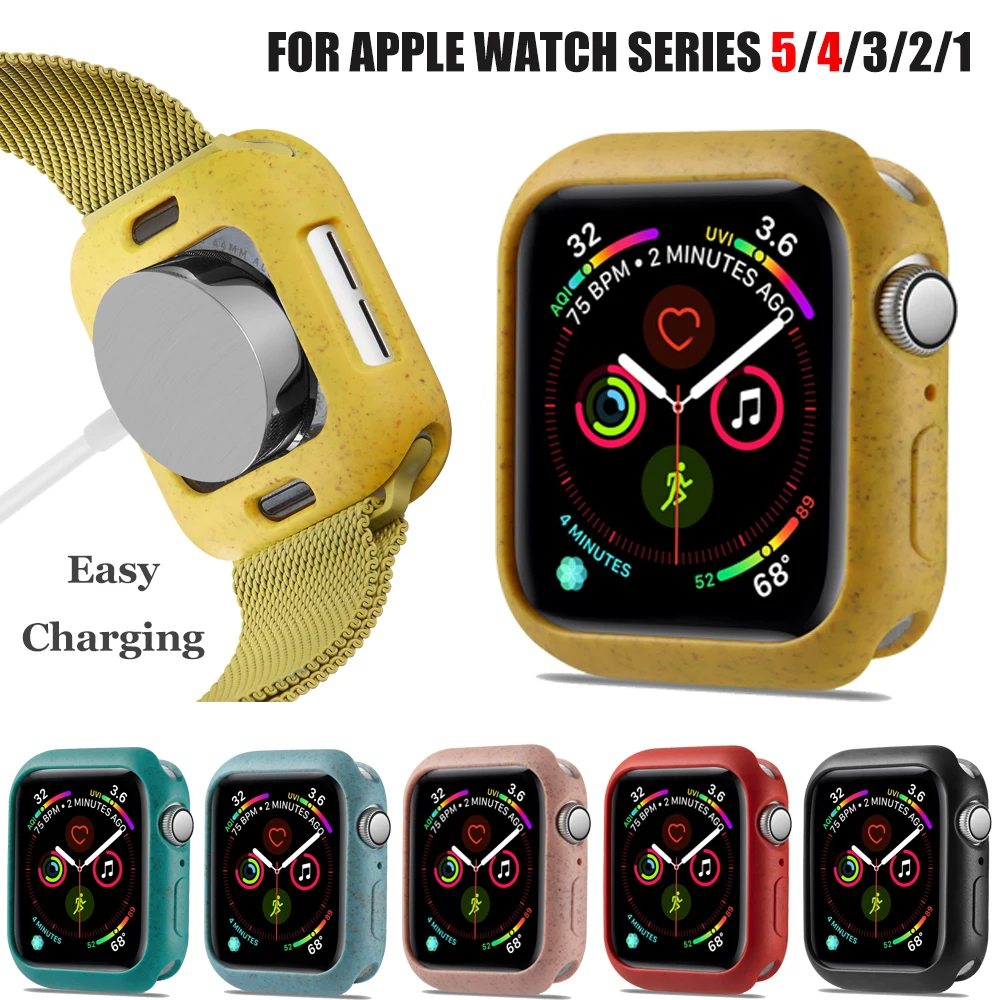 Силиконовый чехол-бампер для Apple Watch Series 5 4 3 2 1 44 мм 40 42 38 ударопрочный чехол из ТПУ