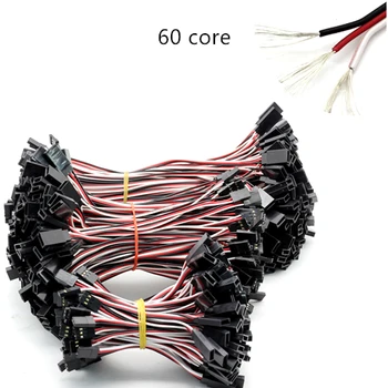 

100Pcs 15cm 3Ways 60 Core Filaments Parallel Joint DuPont Wire Extension Leads For Airplane Model Serve Motor Black-Red-White