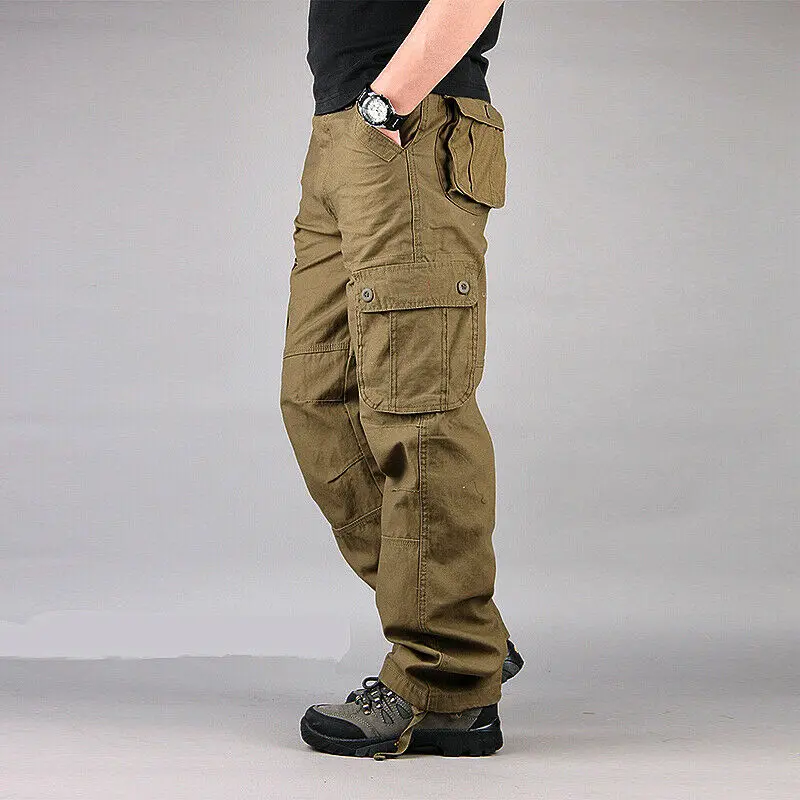 Мужские армейские брюки, военные камуфляжные брюки - Цвет: Deep Khaki