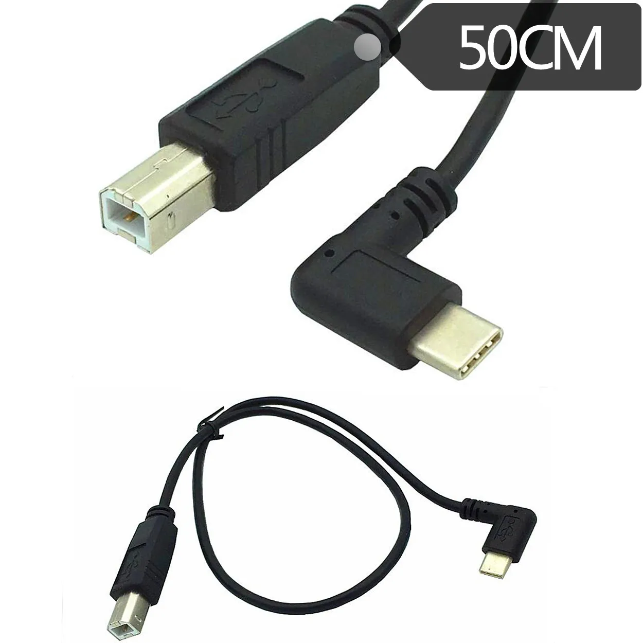 90 градусов прямоугольный USB-C USB 3,1 type C мужской разъем для USB 2,0 B Тип Мужской кабель для передачи данных для сотового телефона и Macbook и ноутбука