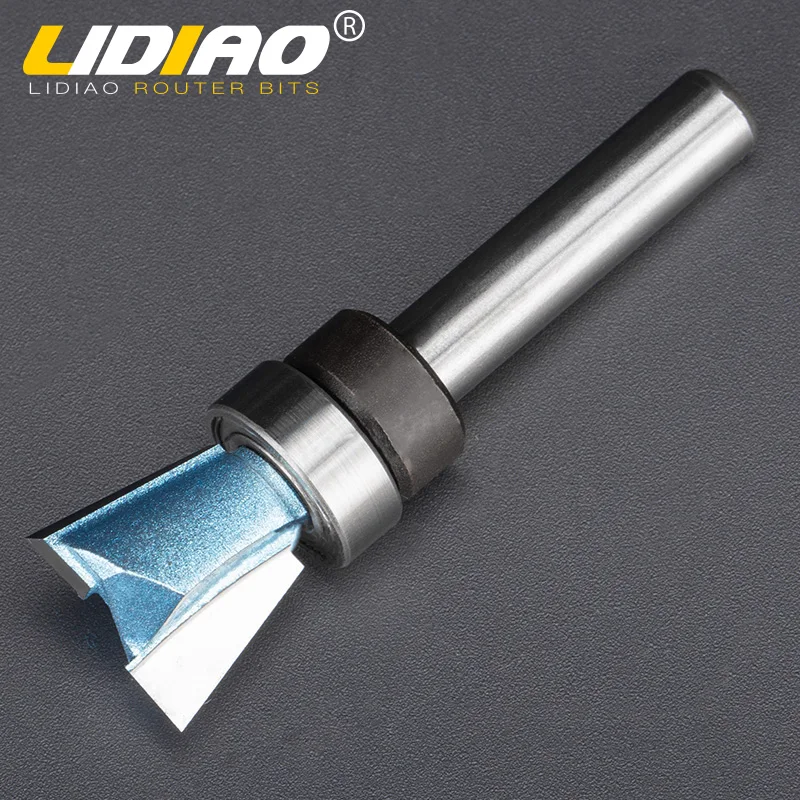 LIDIAO 1/4 ''конические долбовые биты с подшипником деревообрабатывающий фреза Шипованный нож концевая фреза для гравировального Станка фреза