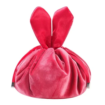 

Bunny Drawstring Makeup Bags Velvet Cosmetic Storage Bag Travel Portable Toiletry Bag 61x50CM-B5
