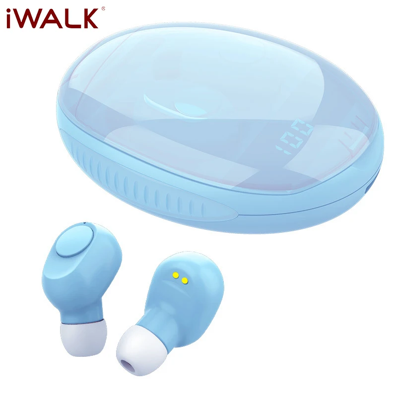 IWALK TWS Wireless Earbuds 4 Colours Bluetooth 5 0 Earphone with LCD Display 300mAh Charging Case ABS Skin friendly Microphone