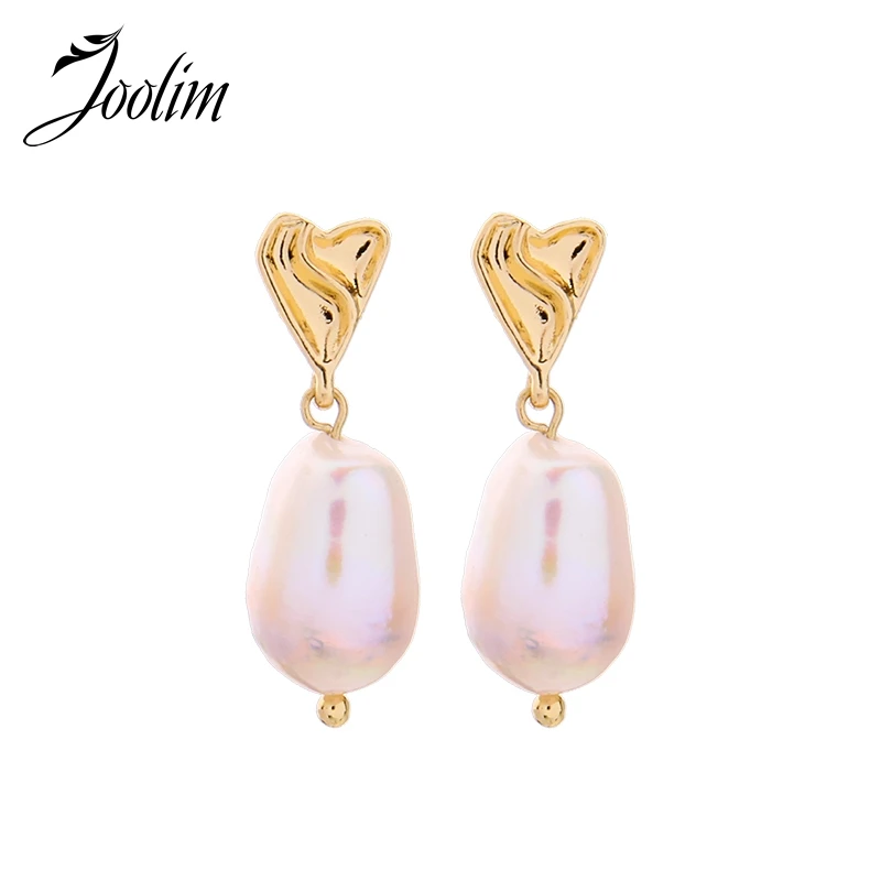 

Joolim Simple Trendy Elegant Pearl Dangle Earring Irregular Earring