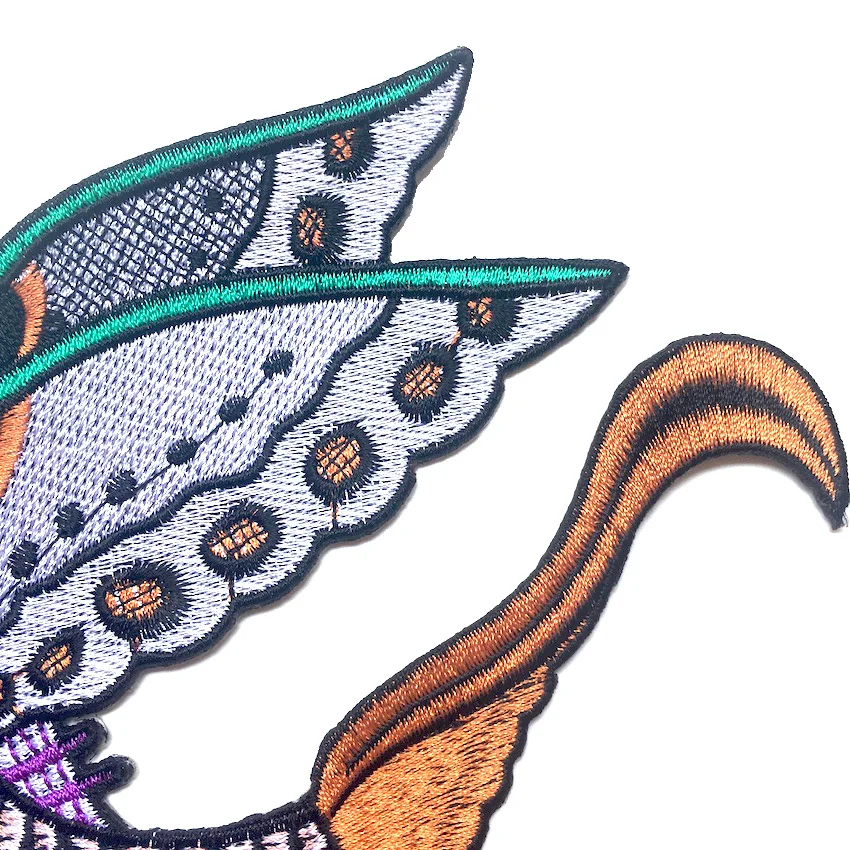 1 шт. Новое поступление большие цветные вышитые нашивки с рыбками аппликация для