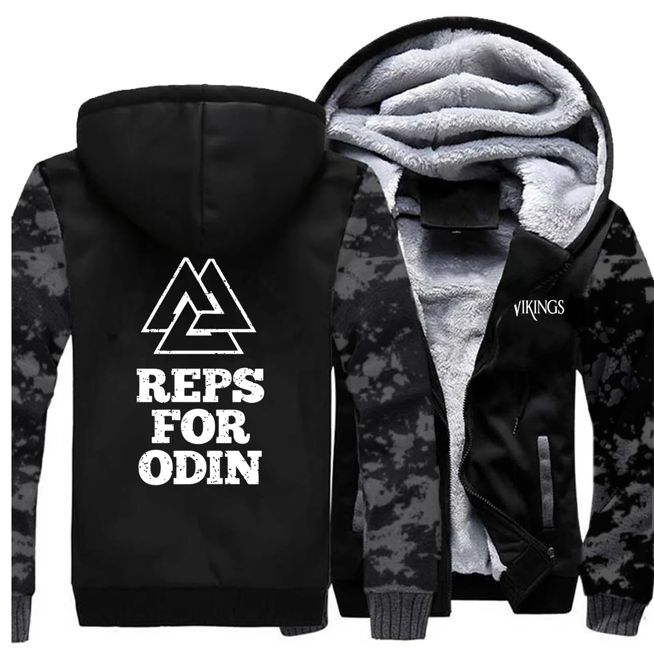 Vintage Gray 5 Reps For Odin Vikings камуфляжные толстовки для мужчин Athelstan Sons Of Anarchy Gone To Valhalla спортивная одежда осень размера плюс флисовая уличная одежда - Цвет: Vintage Gray 5