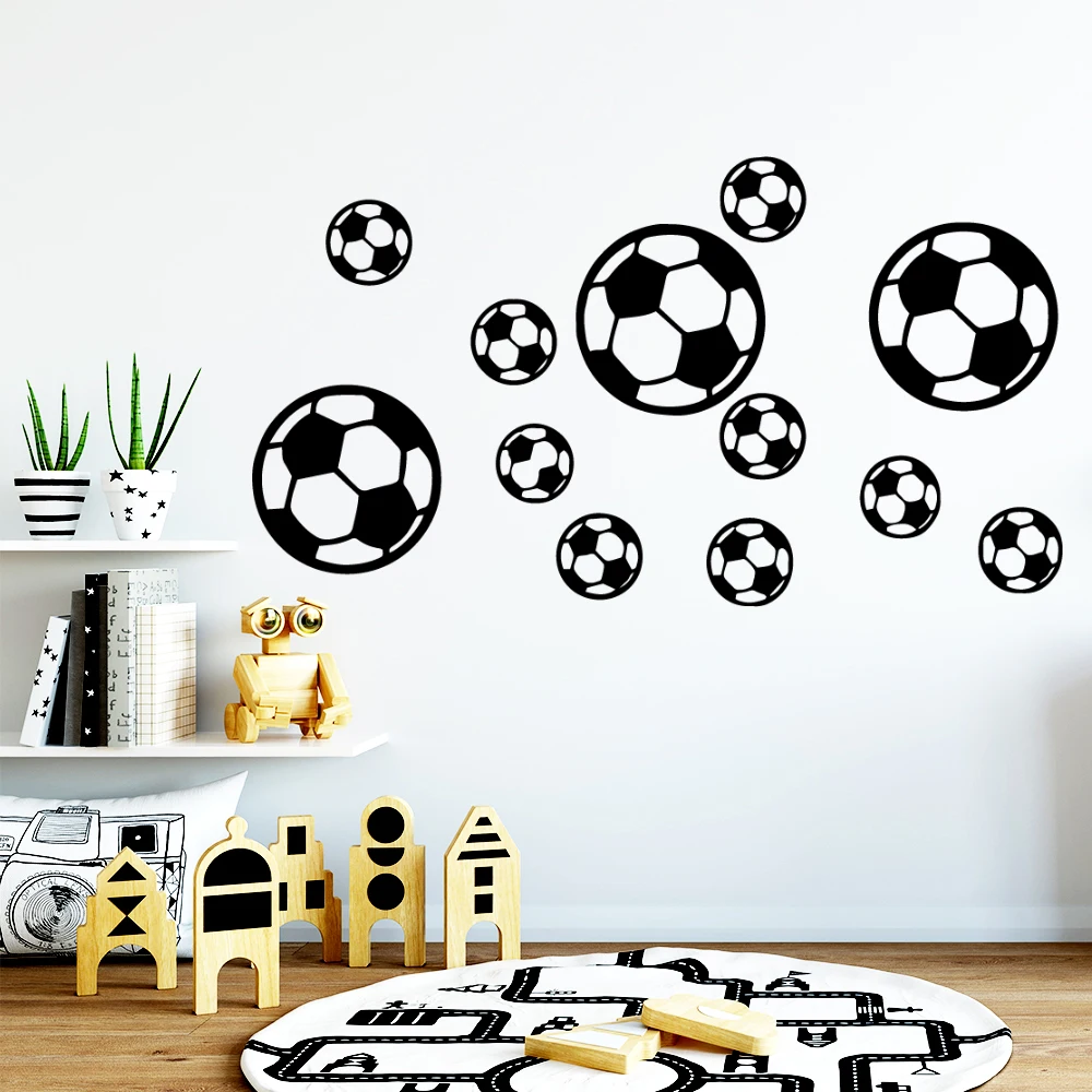 Uonlytech 5 unids decoración de fútbol 3D pegatinas de pared de la escuela  pegatinas de pared de vinilo citas dormitorio niños calcomanías decoración