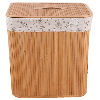 

WSFS Hot Bamboo Clothes Basket Creative Folding with Cover Dirty Clothes Storage Basket for Cloth Storage Box