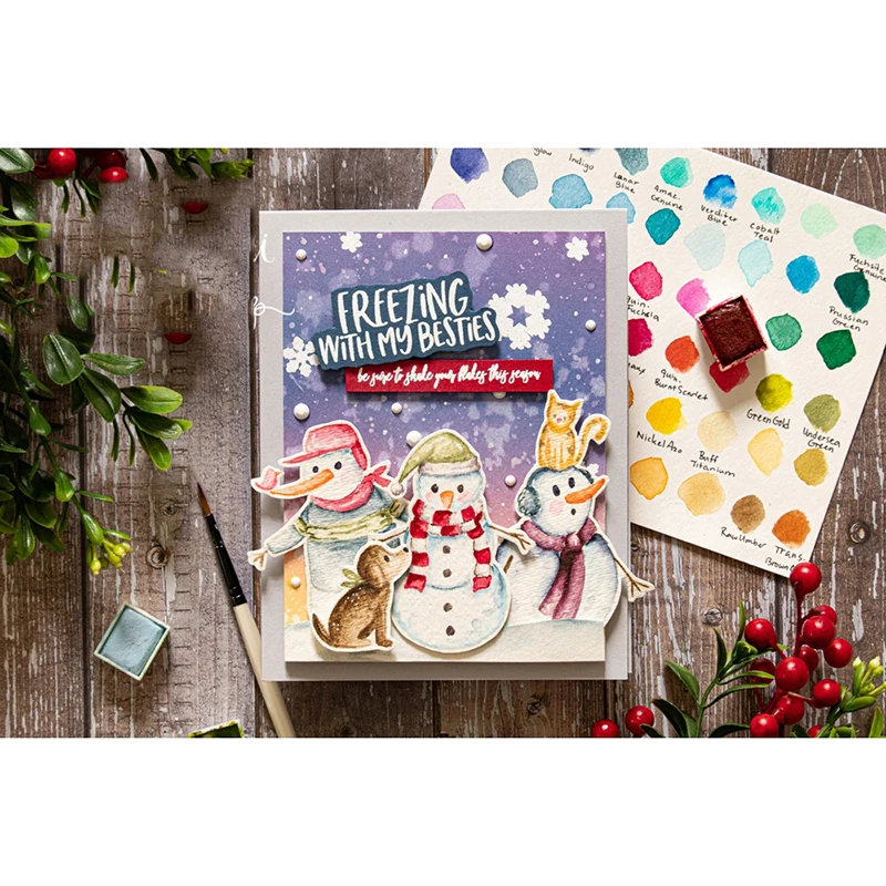 CH Snowmen металлические режущие штампы и штампы DIY Скрапбукинг карты трафарет бумага ремесло ручной работы Альбом руководство-продавец