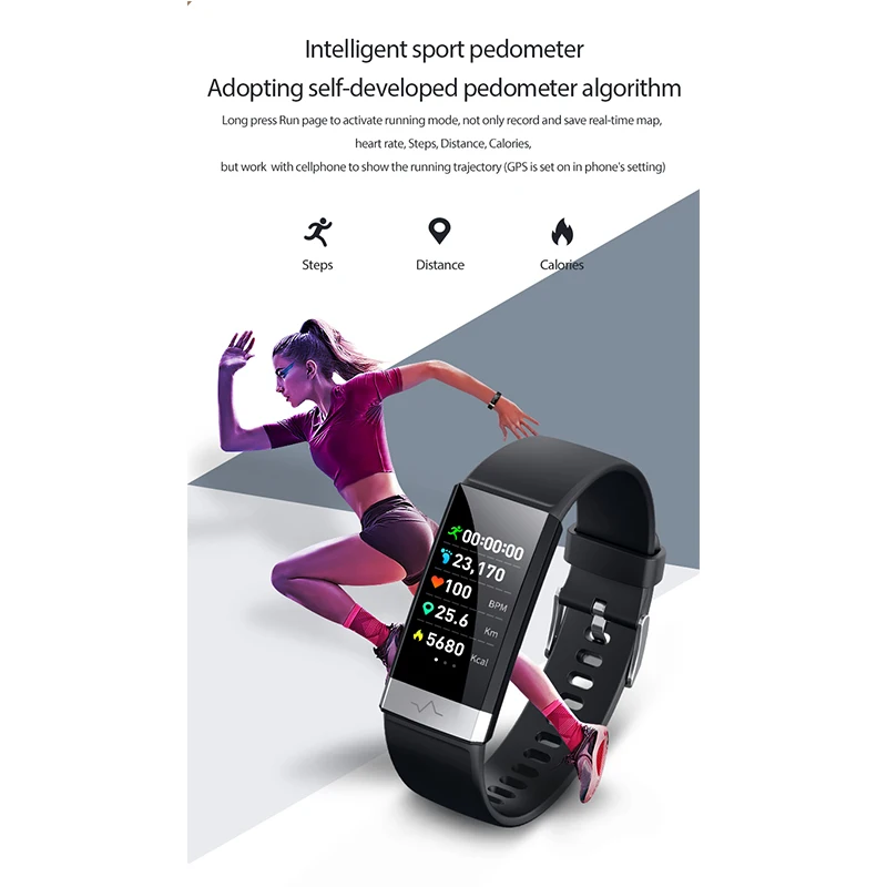 MKS Smartband, измеритель артериального давления, умный Браслет, пульсометр, PPG, ЭКГ, умный Браслет, фитнес-трекер, электронный браслет