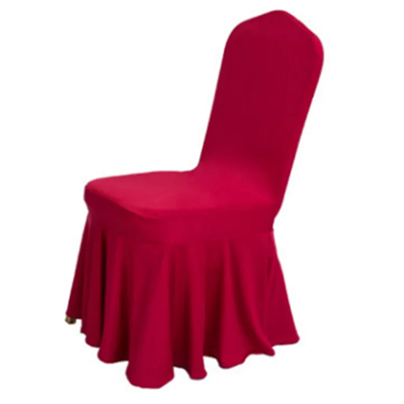 WedFavor 50 шт. белый Swag Нижняя юбка из спандекса чехлы на стулья плиссированные лайкра стрейч сарафан чехлы на стулья для свадебного банкета - Цвет: Dark Red
