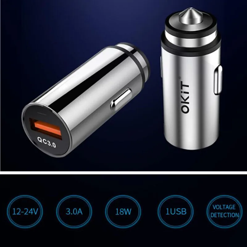 Новейшее автомобильное зарядное устройство 18 Вт Быстрая зарядка два USB быстрая 5