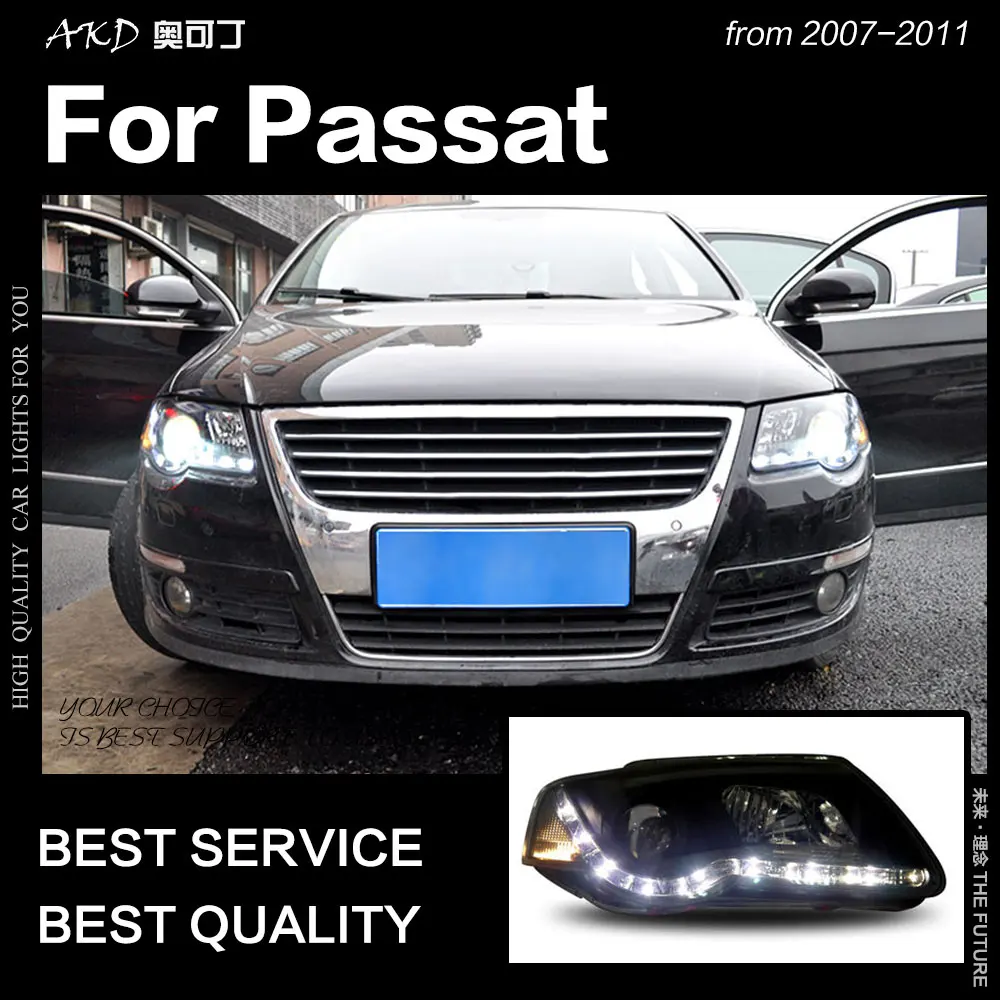 АКД Автомобиль Стайлинг фара для VW Passat фары 2007-2011 Magotan B6 светодиодный фары DRL Hid Bi Xenon авто аксессуары