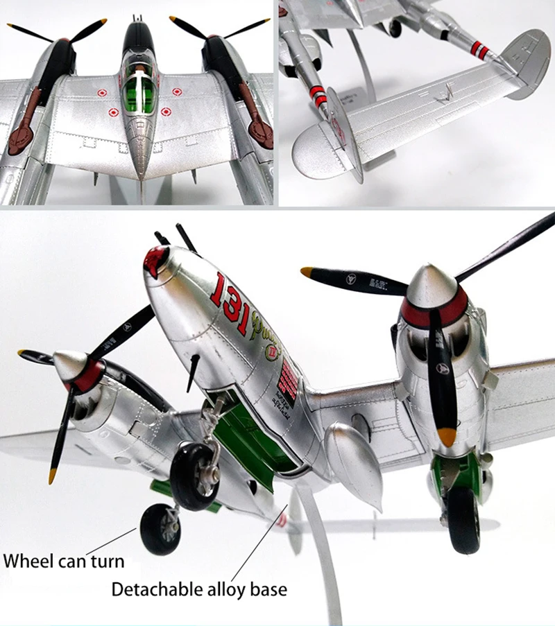1/48 весы летательный аппарат ВВС США из сплава модель P38 с подсветкой детские