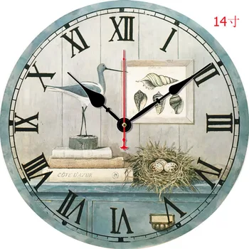 

Retro Wood Clock Wall Sticker Digital Wall Clock Fashion Creative Wall Clock Antique Style 30cm Circular