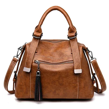 

Vintage Leather luxury handbags women bags tassel designer bags famous brand women bags Large Capacity Tote Bags for women sac