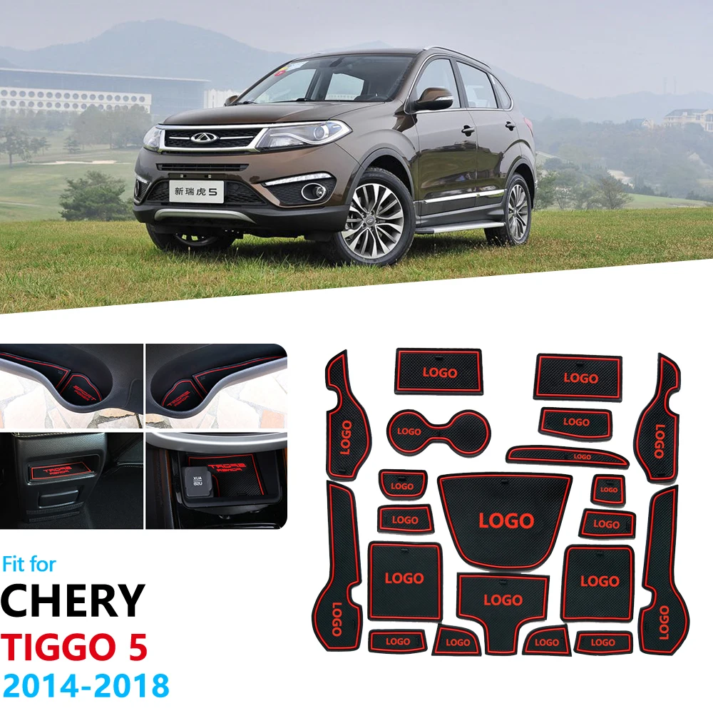 Для Chery Tiggo 5 Grand Tiggo5 Противоскользящий резиновый подстаканник для ворот, коврик для двери, автомобильные аксессуары