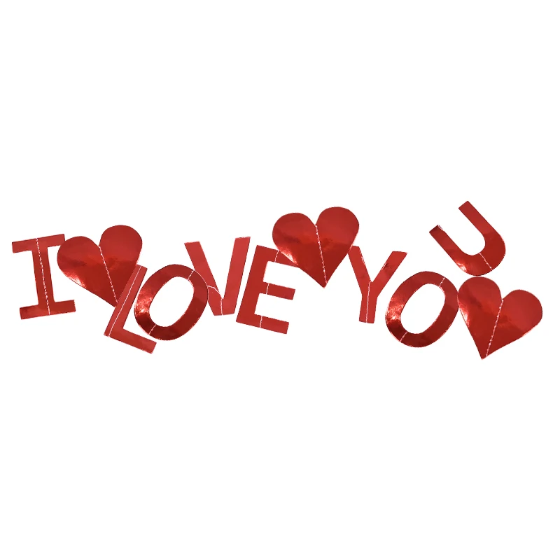 1 Набор, баннеры I LOVE YOU, сердце, бумажный флаг, вечерние гирлянды, украшения, баннеры, банты для Дня Святого Валентина, принадлежности для свадебных мероприятий