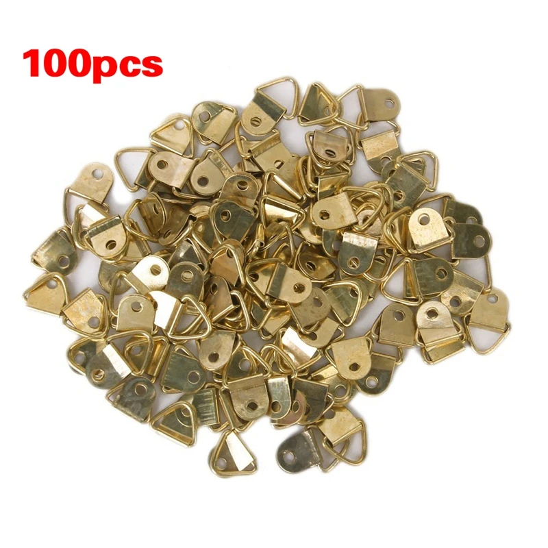

100 pieces Small D-Ring picture frame hangers Single Hole with Screws