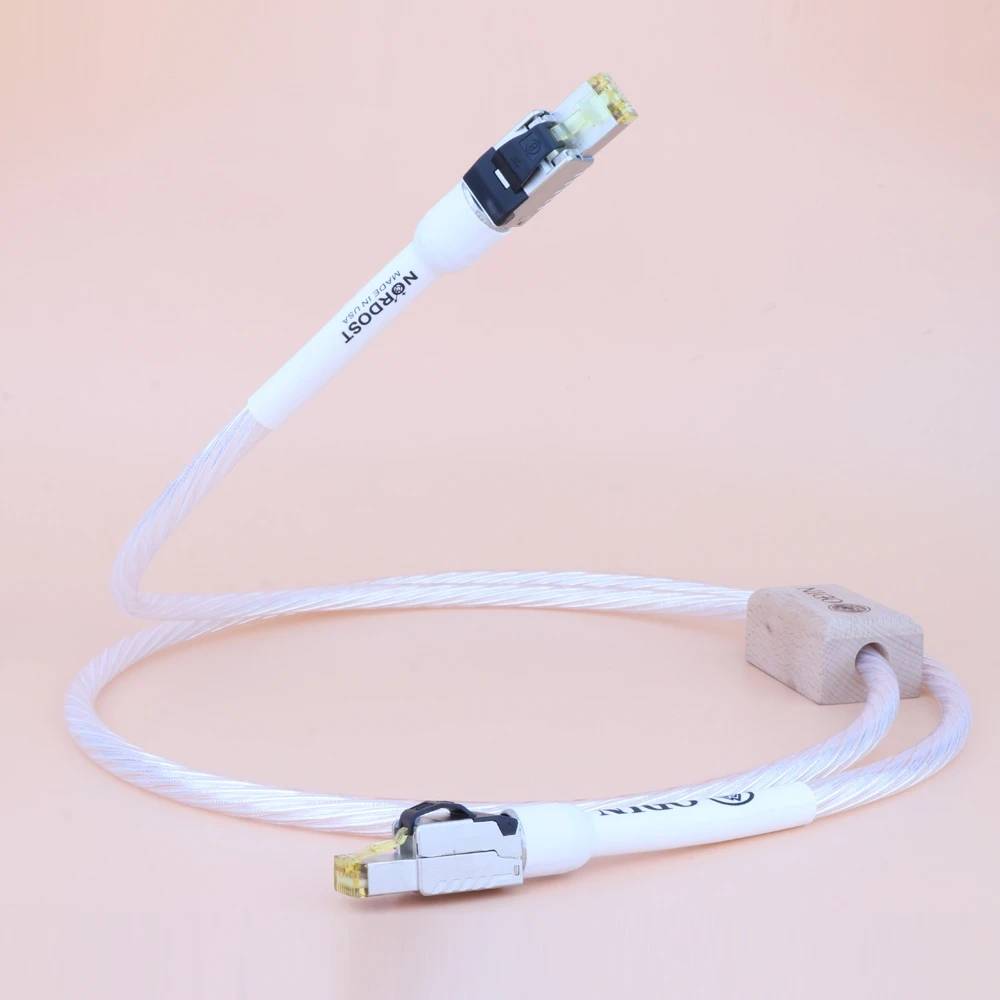 Патчкорд Ethernet Cat 8 скоростной RJ45 с посеребренным проводником высокой чистоты |