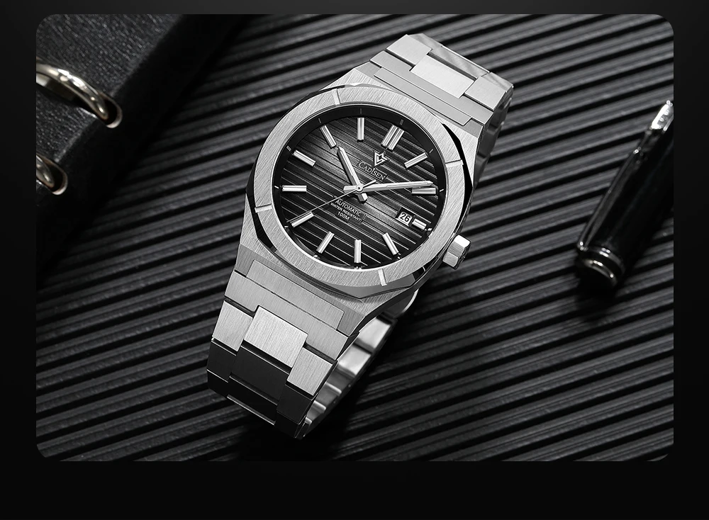 2021 New CADISEN German design Mechanical Wristwatch men Luxury Automatic watch for men Stainless steel 10 Bar Waterproof Clock