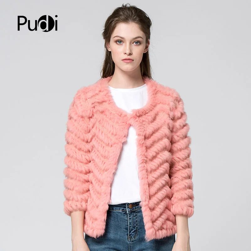 

CR003 new autumn women candy color real rabbit fur coat vest The kintted free shipping black 5colors