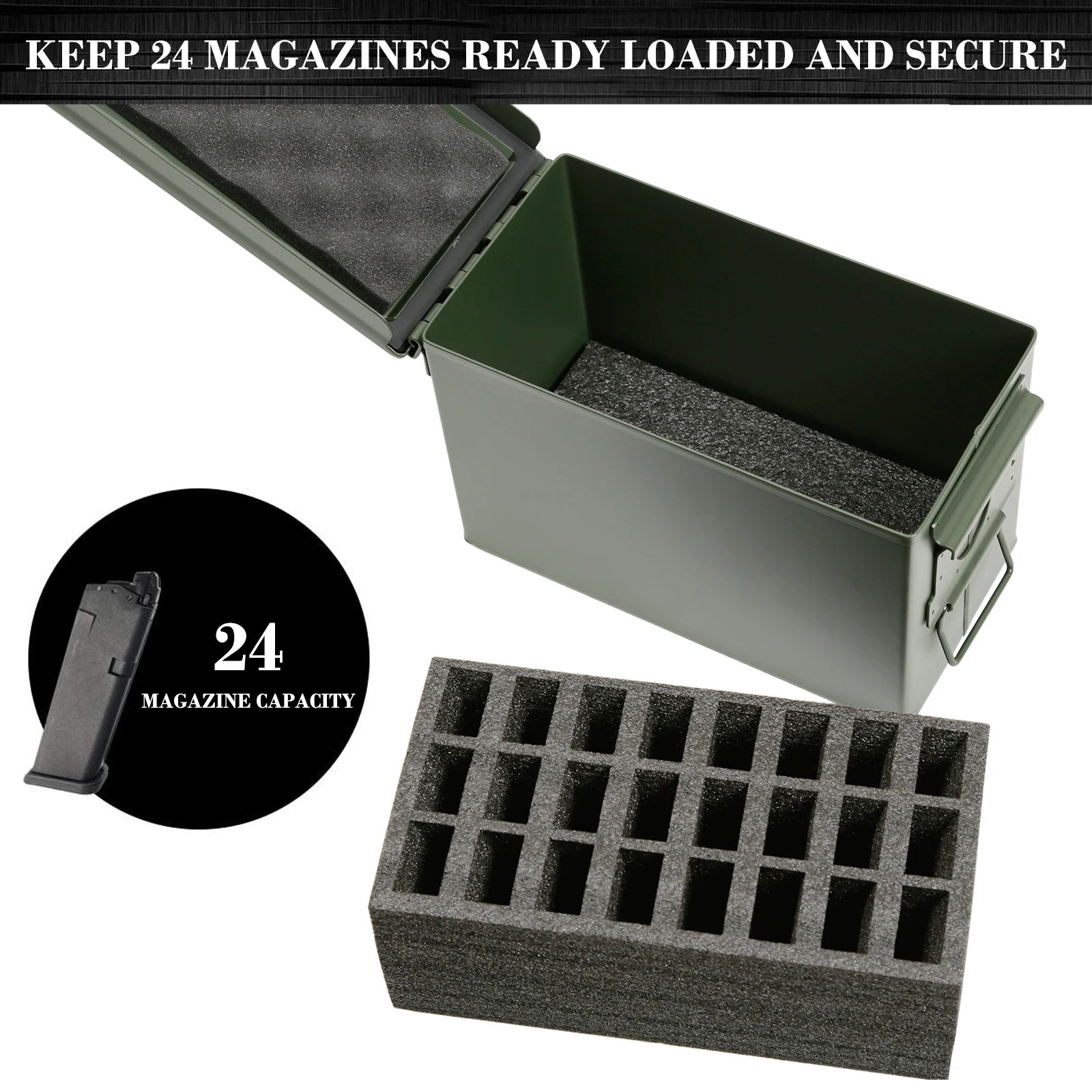 Tactical Ammo Box Military Bullet Storage Pouch Ammo Can Plastic