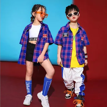 

Kids Hip Hop Clothing Oversized Running T Shirt Tops Casual Outfits Girls Boys Jazz Dancing Costume Wear Ballroom Clothes