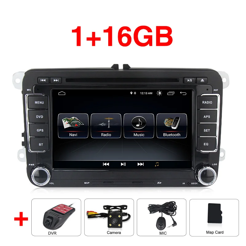 2 Din четырехъядерный Android 9 автомобильный dvd-плеер для VW Skoda POLO GOLF 5 6 PASSAT CC TIGUAN TOURAN Fabia Caddy - Цвет: add DVR and camera
