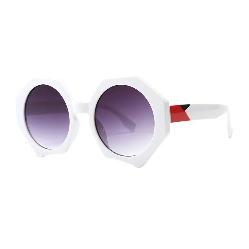 Большие женские солнцезащитные очки, полигональные солнцезащитные очки, женские роскошные брендовые Винтажные Солнцезащитные очки с большой оправой, женские трендовые очки - Цвет линз: 7