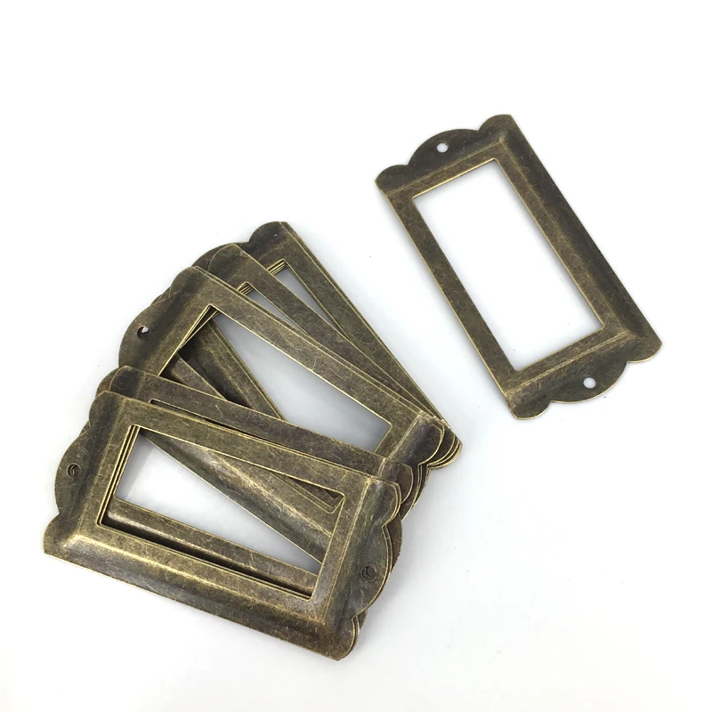 

50pcs Black color Drawer Cabinet tag label frame card holder 65*31mm with Screws