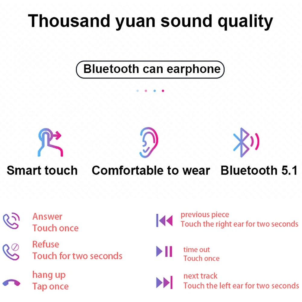 Bluetooth Canned Headphones Bluetooth Gaming Earbuds Stereo Sports TWS 5 0 Headset With Microphone Electronic Phone Accessories