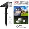 T-SUN 1pc/2pc/4pcs Adjustable Solar Spotlight Solar Garden Light IP65 Super Bright Landscape Wall Light Outdoor Light Solar Lamp 1