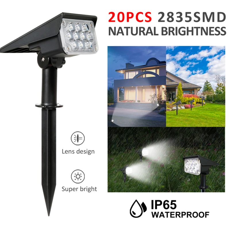 T-SUN 1pc/2pc/4pcs Adjustable Solar Spotlight Solar Garden Light IP65 Super Bright Landscape Wall Light Outdoor Light Solar Lamp T-SUN 1pc/2pc/4pcs Adjustable Solar Spotlight Solar Garden Light IP65 Super Bright Landscape Wall Light Outdoor Light Solar Lamp